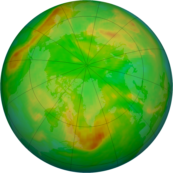Arctic ozone map for 12 June 1986